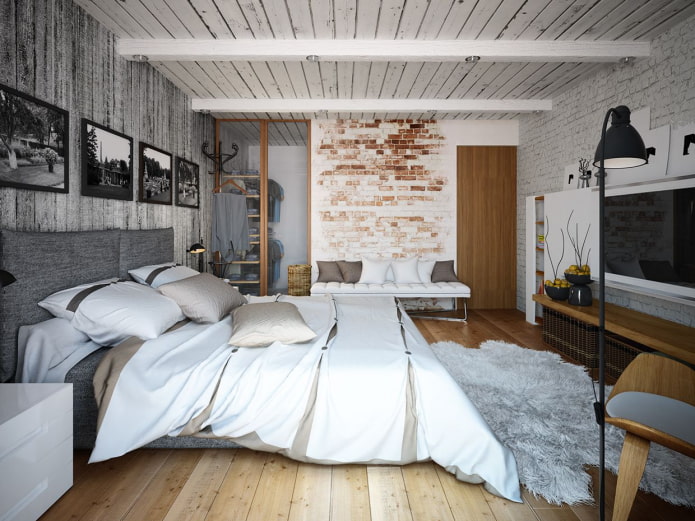 ceiling paneling in the loft style