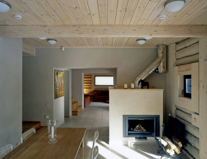 ceiling lining in a private house