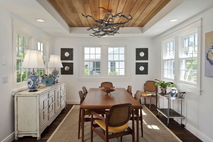 combined ceiling in the interior