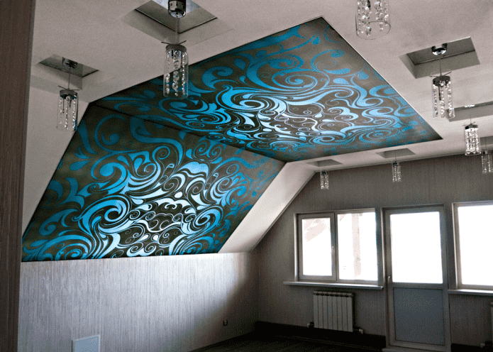 stretched canvas with patterns in the attic