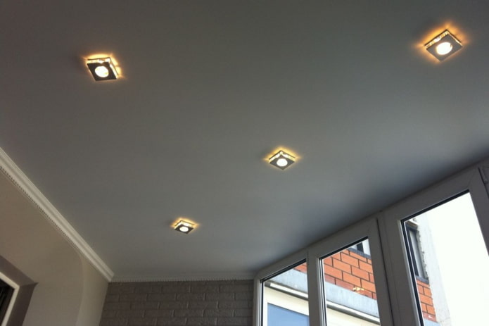 spotlights on the loggia