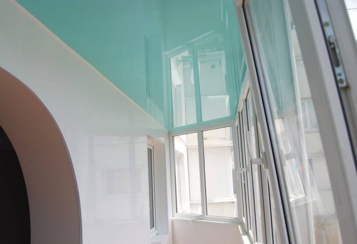 stretched fabric on the loggia