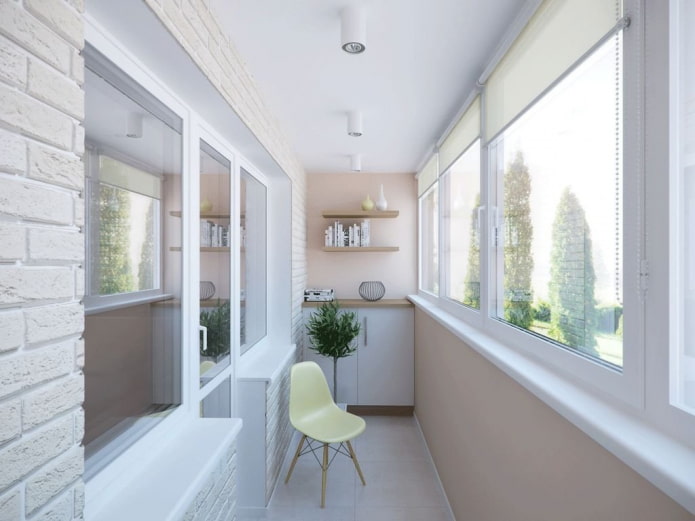 matte ceiling surface on the loggia