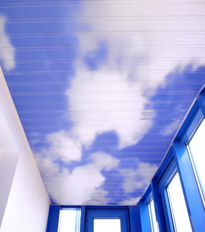 plastic ceiling panels on the loggia