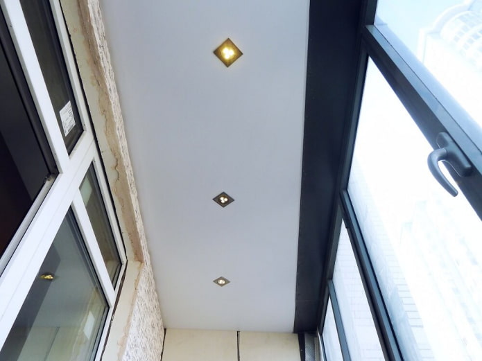 spotlights on the loggia