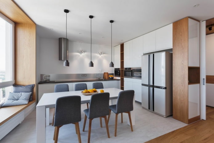 single-level ceiling structure in the kitchen