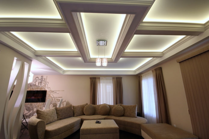 coffered structure with backlighting