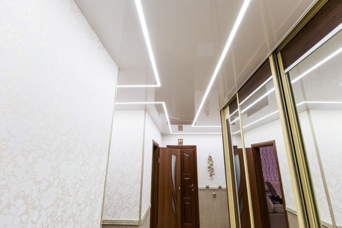 light lines on the ceiling in the interior