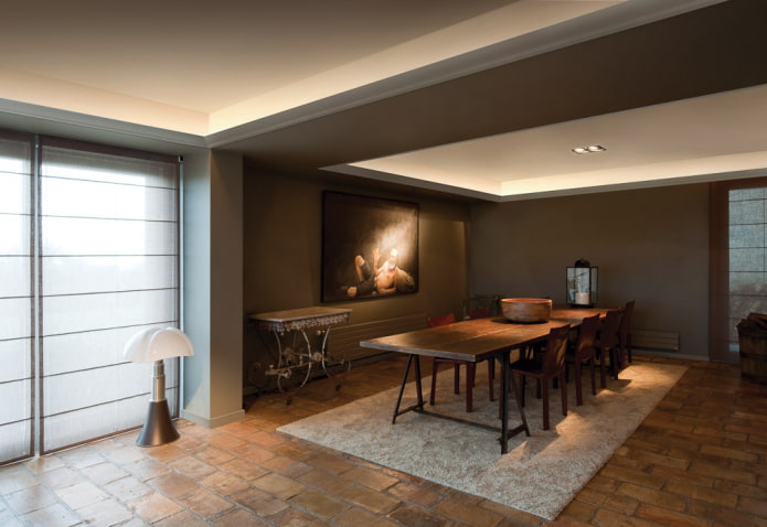 ceiling structure with hidden lighting