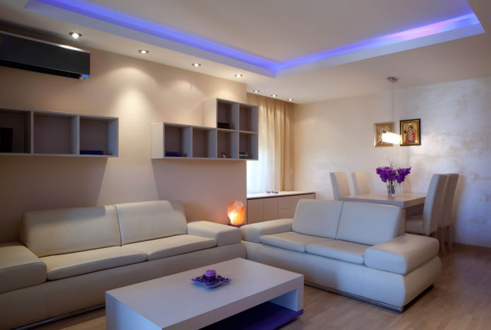 ceiling structure with LED backlighting