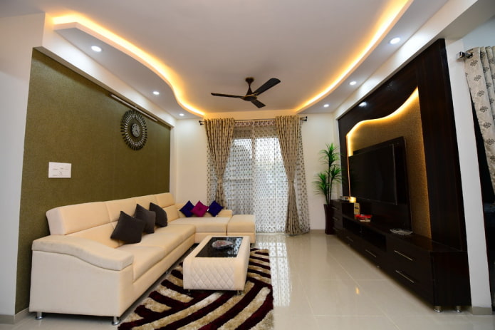 ceiling structure with LED backlighting