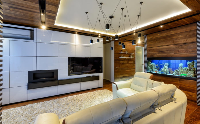 ceiling structure with white backlight