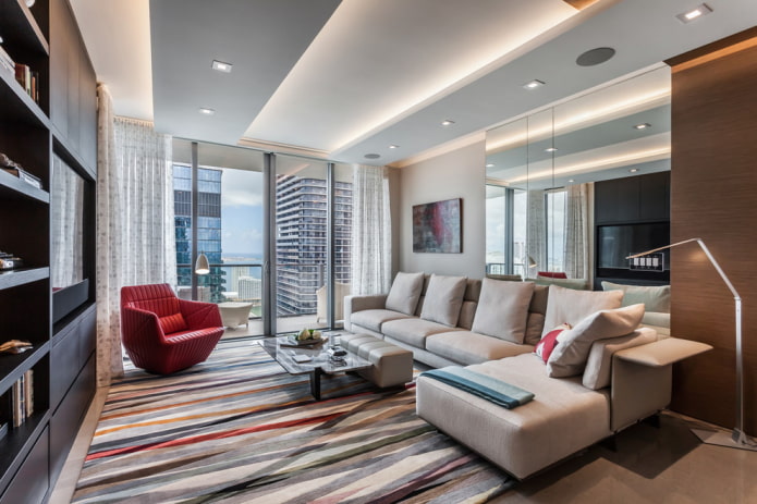 ceiling structure with LED lights