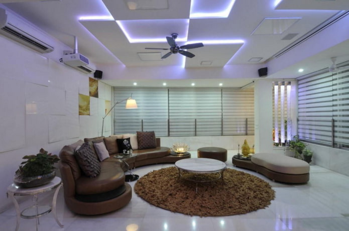 multi-level design with backlighting