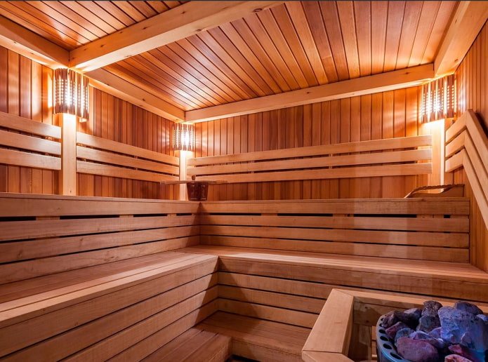 sauna finishing with clapboard