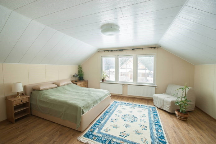 finishing the attic bedroom with painted MDF panels