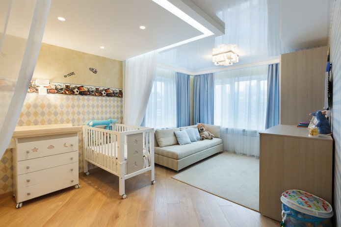 white ceiling structure in the nursery