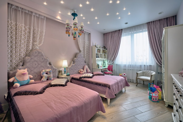 matte stretch ceiling in the nursery