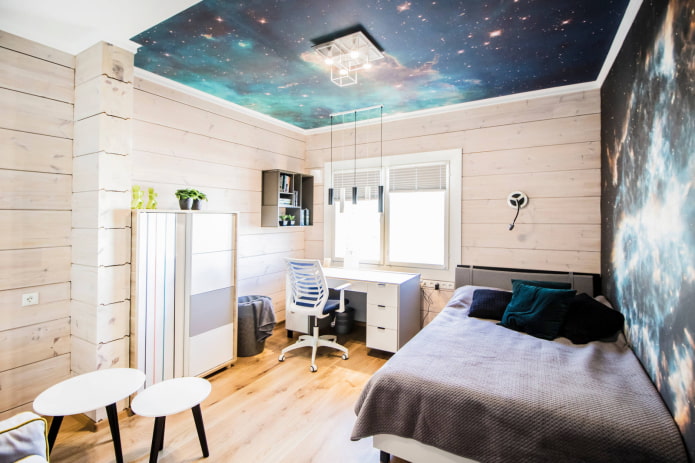 ceiling design in a teenager's room