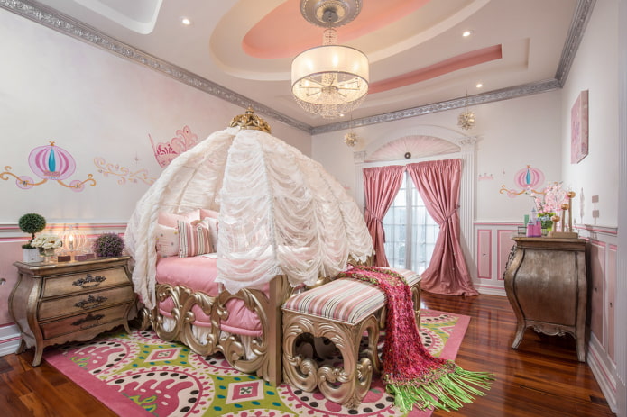ceiling design in a girl's room