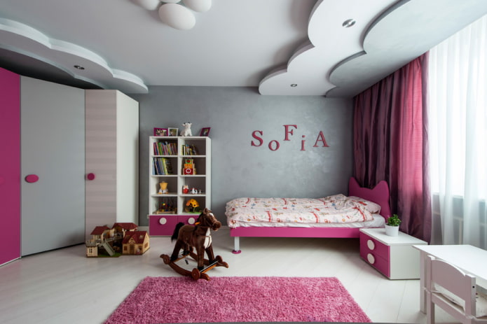 multi-level ceiling structure in the nursery