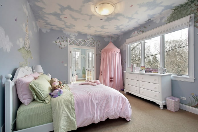 painting on the ceiling in a child's room