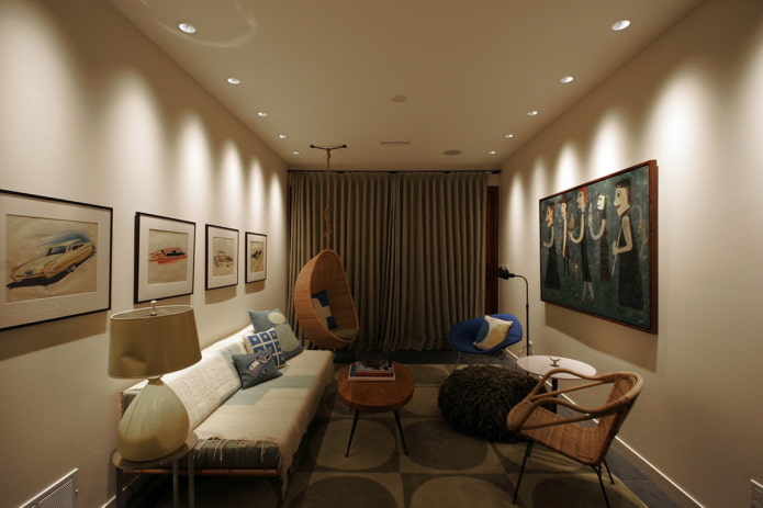 spotted ceiling lights in the living room