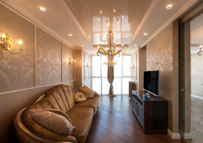 ceiling in the hall in a classic style