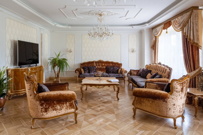ceiling in the hall in a classic style