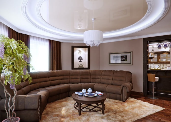 beige ceiling structure in the hall