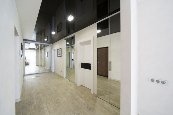 black ceiling in the hallway interior