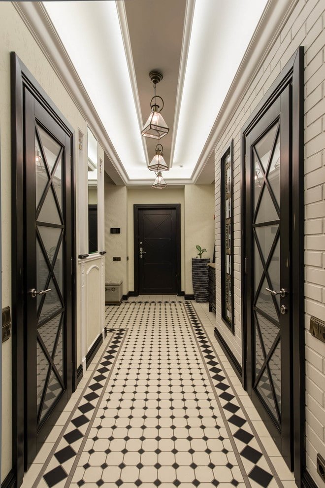 ceiling design in a narrow corridor
