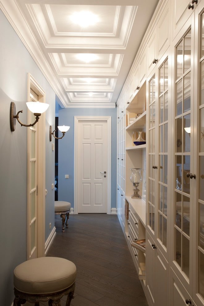 ceiling design in a narrow corridor