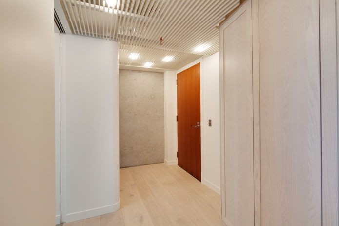 ceiling design in the hallway in the loft style
