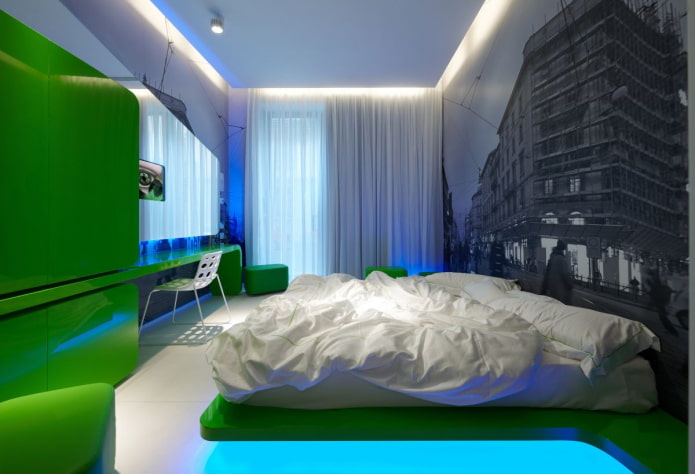 floating ceiling in the bedroom