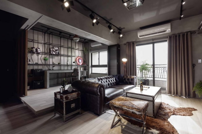 gray glossy ceiling