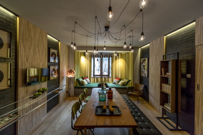 chandelier in loft style