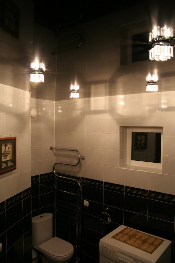 stretch ceiling in the bathroom