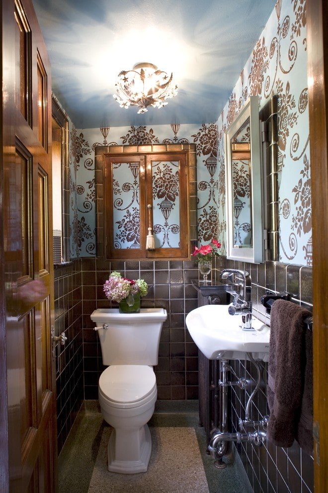 stretch ceiling in the bathroom