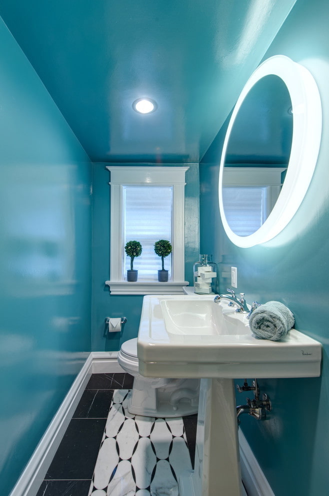 glossy blue ceiling