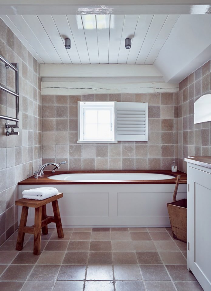 plastic ceiling panels in the bathroom