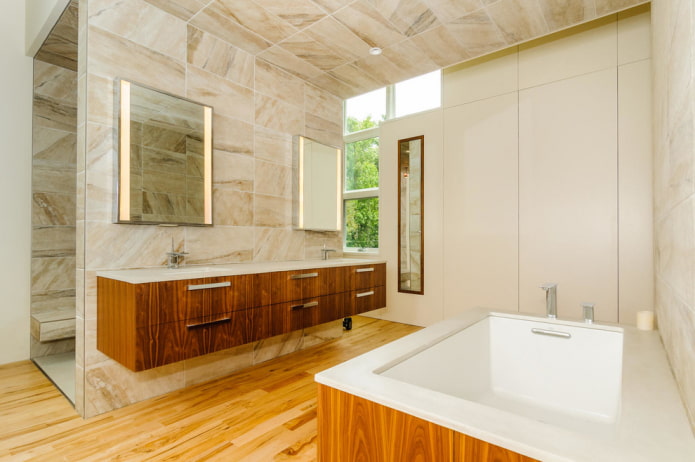 ceramic tiles in the bathroom interior
