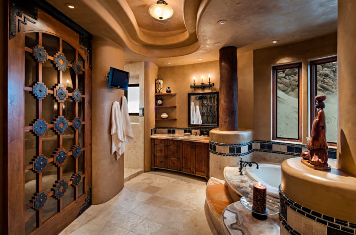 decorative ceiling plaster in the bathroom