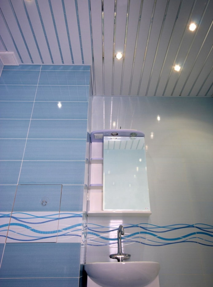 aluminum ceiling panels in the bathroom