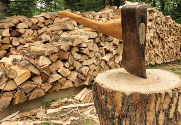 chopping firewood