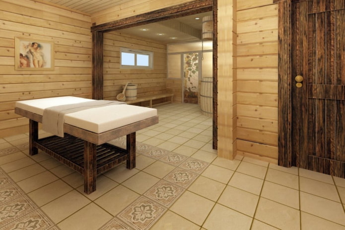 floor tiles in the changing room