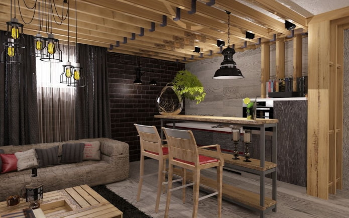 dressing room in loft style