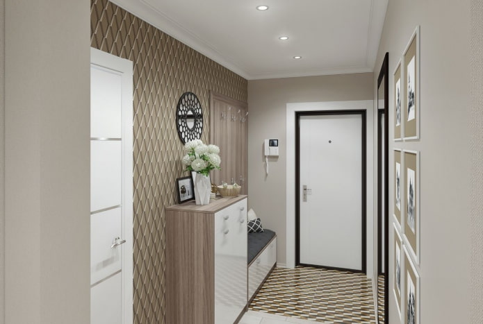 hallway color in a narrow corridor interior