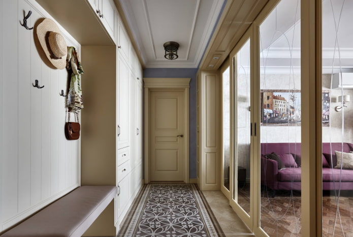 hallway in the interior of a long corridor