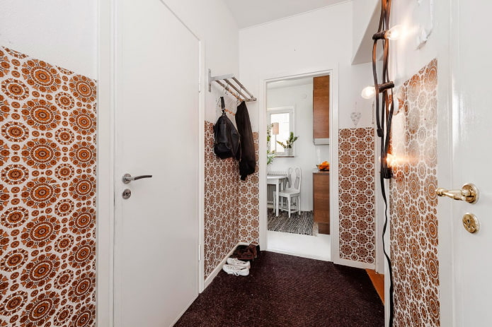 hallway with accent walls